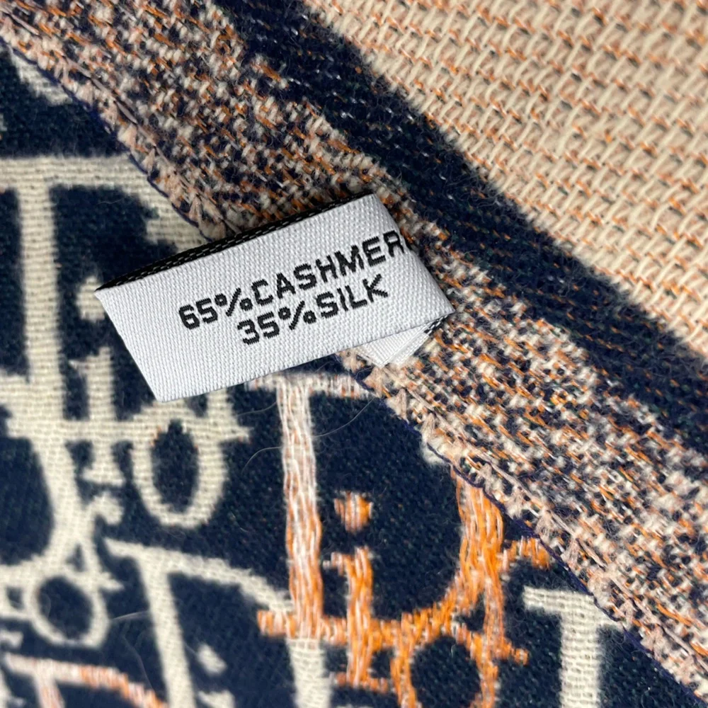 Christian Dior Navy and White Monogram Scarf